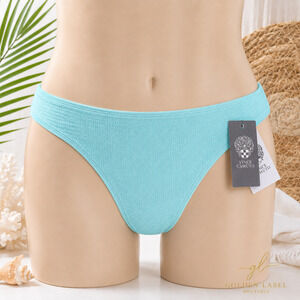 Vince Camuto Bikini Bottom Women’s L Aqua Smocked High Waist NWT